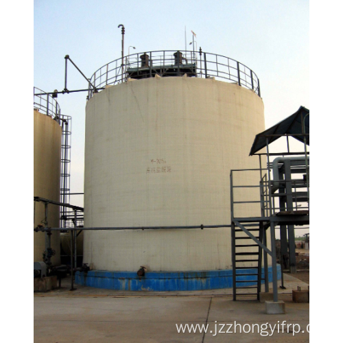 Site made large diameter chemical water tank